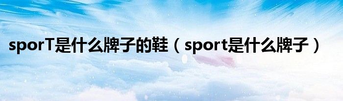 sporT是什么牌子的鞋（sport是什么牌子）