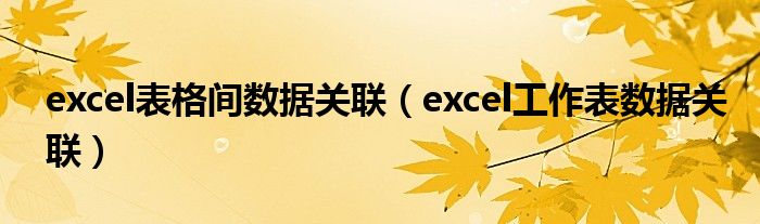 excel表格间数据关联（excel工作表数据关联）