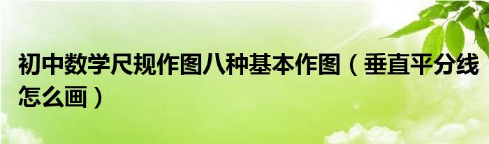 初中数学尺规作图八种基本作图（垂直平分线怎么画）