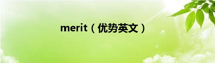 merit（优势英文）