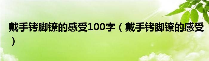 戴手铐脚镣的感受100字（戴手铐脚镣的感受）