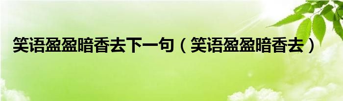 笑语盈盈暗香去下一句（笑语盈盈暗香去）