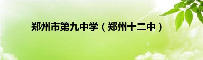 郑州市第九中学（郑州十二中）