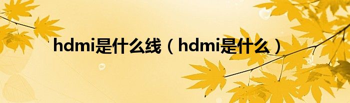 hdmi是什么线（hdmi是什么）