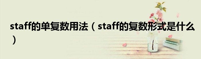 staff的单复数用法（staff的复数形式是什么）