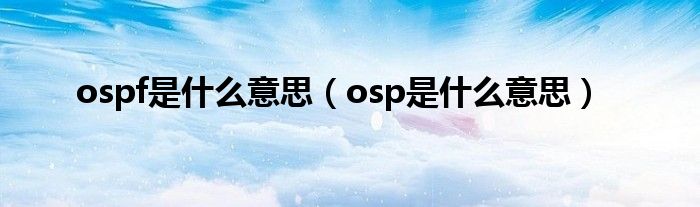 ospf是什么意思（osp是什么意思）