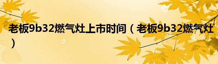 老板9b32燃气灶上市时间（老板9b32燃气灶）