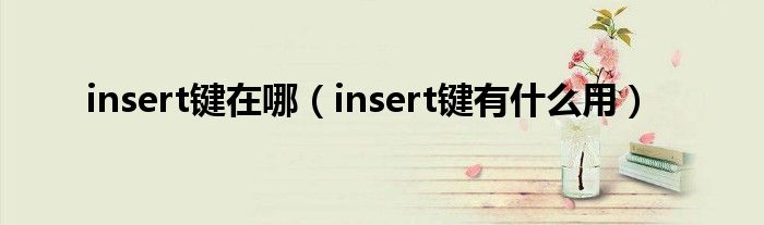 insert键在哪（insert键有什么用）