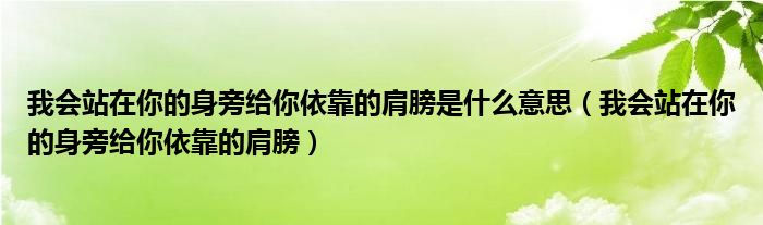 我会站在你的身旁给你依靠的肩膀是什么意思（我会站在你的身旁给你依靠的肩膀）