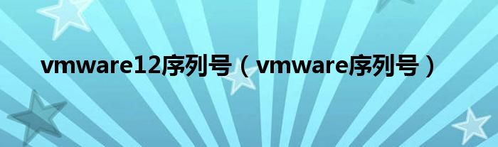 vmware12序列号（vmware序列号）