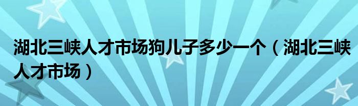 湖北三峡人才市场狗儿子多少一个（湖北三峡人才市场）