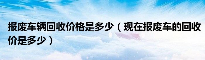 报废车辆回收价格是多少（现在报废车的回收价是多少）