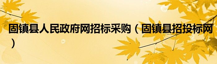 固镇县人民政府网招标采购（固镇县招投标网）