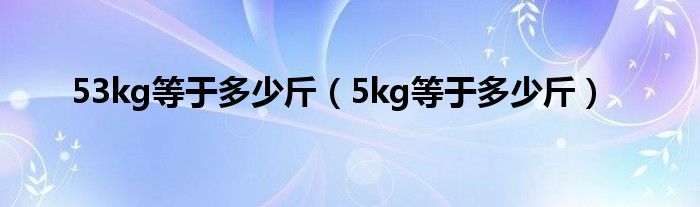 53kg等于多少斤（5kg等于多少斤）