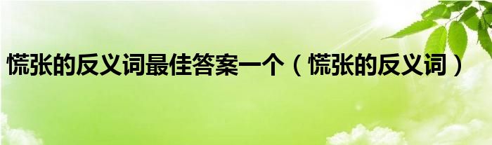 慌张的反义词最佳答案一个（慌张的反义词）