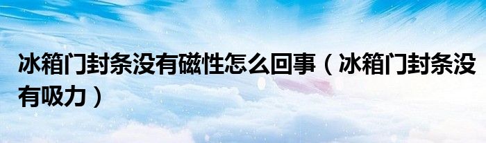 冰箱门封条没有磁性怎么回事（冰箱门封条没有吸力）