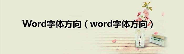 Word字体方向（word字体方向）