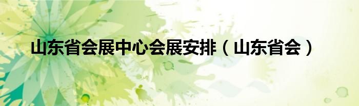 山东省会展中心会展安排（山东省会）