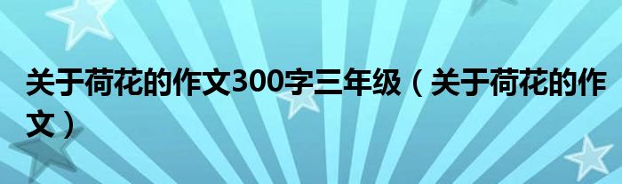 关于荷花的作文300字三年级（关于荷花的作文）