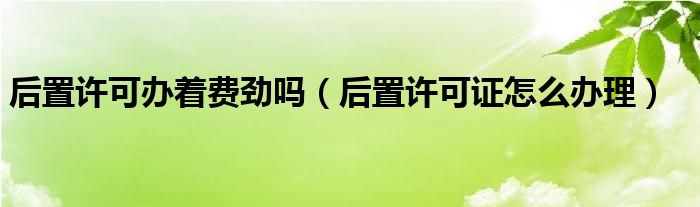 后置许可办着费劲吗（后置许可证怎么办理）