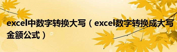 excel中数字转换大写（excel数字转换成大写金额公式）