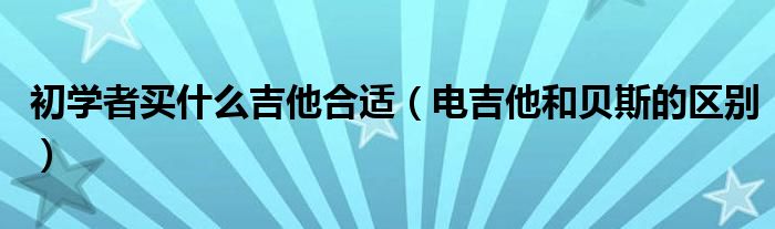 初学者买什么吉他合适（电吉他和贝斯的区别）