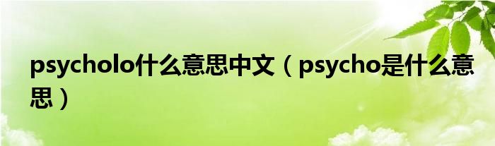 psycholo什么意思中文（psycho是什么意思）