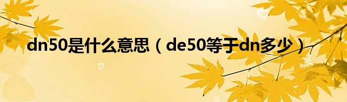 dn50是什么意思（de50等于dn多少）