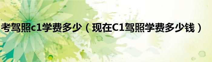 考驾照c1学费多少（现在C1驾照学费多少钱）