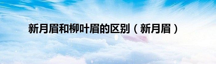 新月眉和柳叶眉的区别（新月眉）