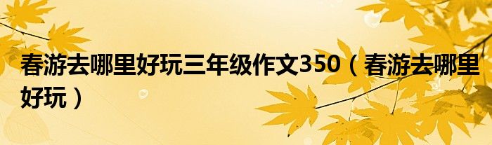 春游去哪里好玩三年级作文350（春游去哪里好玩）