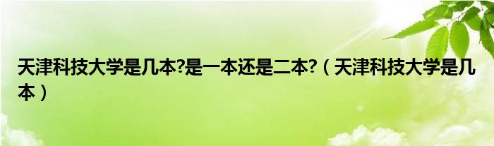 天津科技大学是几本?是一本还是二本?（天津科技大学是几本）