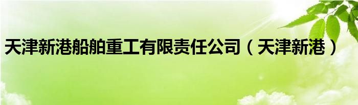 天津新港船舶重工有限责任公司（天津新港）