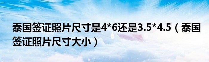 泰国签证照片尺寸是4*6还是3.5*4.5（泰国签证照片尺寸大小）