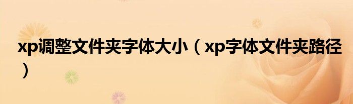 xp调整文件夹字体大小（xp字体文件夹路径）