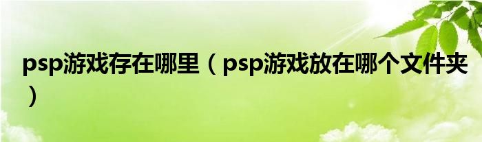 psp游戏存在哪里（psp游戏放在哪个文件夹）