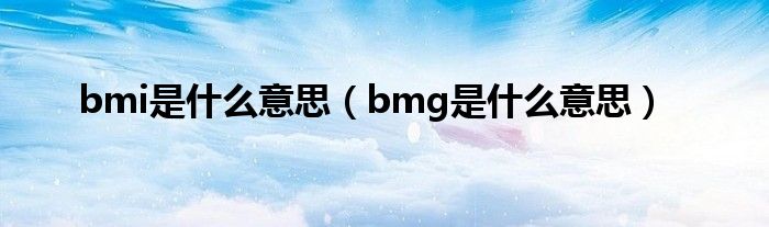 bmi是什么意思（bmg是什么意思）