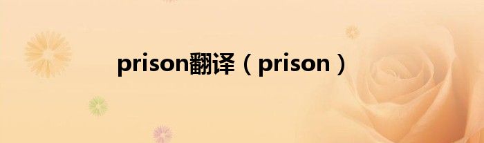 prison翻译（prison）