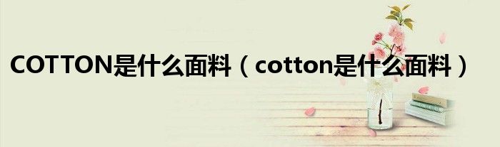 COTTON是什么面料（cotton是什么面料）