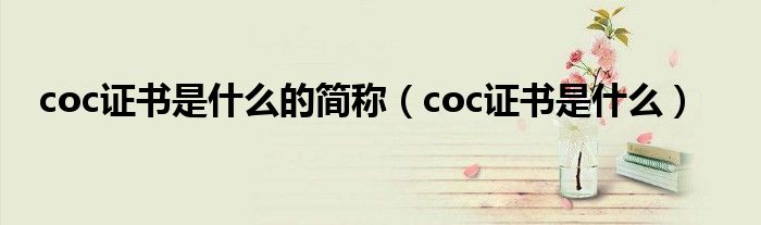 coc证书是什么的简称（coc证书是什么）