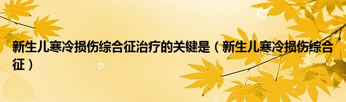 新生儿寒冷损伤综合征治疗的关键是（新生儿寒冷损伤综合征）