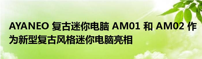 AYANEO 复古迷你电脑 AM01 和 AM02 作为新型复古风格迷你电脑亮相